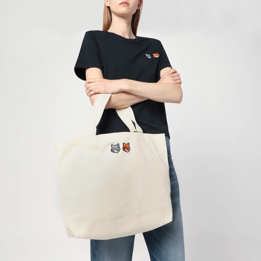 トートバッグ MAISON KITSUNE DOUBLE BOLD FOX HEAD MEDIUM TOTE BAG FOX HEAD TOTE BAG | Maison Kitsuné