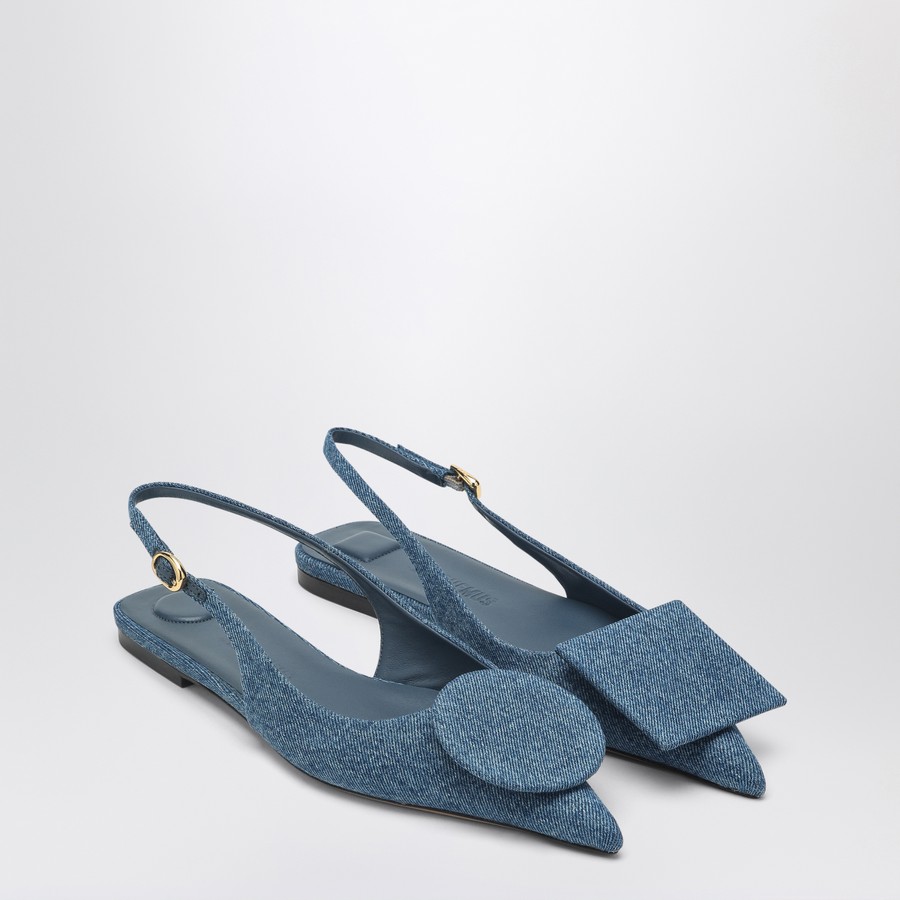 Jacquemus Duelo B デニムスリングバックパンプス 40mm JACQUEMUS Ballerina slingback Duelo Plates in denim | TheDoubleF