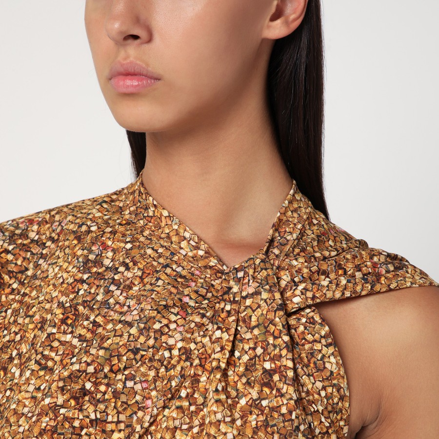 Tシャツ・カットソー Isabel Marant Asymmetrical Nayda T-Shirt With Ochre Print ISABEL MARANT Asymmetrical Nayda T-shirt with ochre print