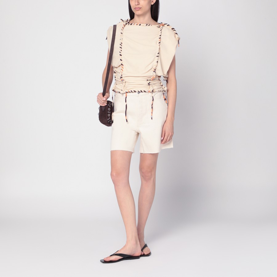 ISABEL MARANT Top Zohra écru in cotton | TheDoubleF