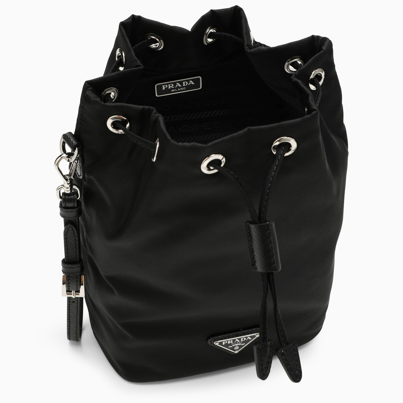 Prada Black ReNylon bucket TheDoubleF