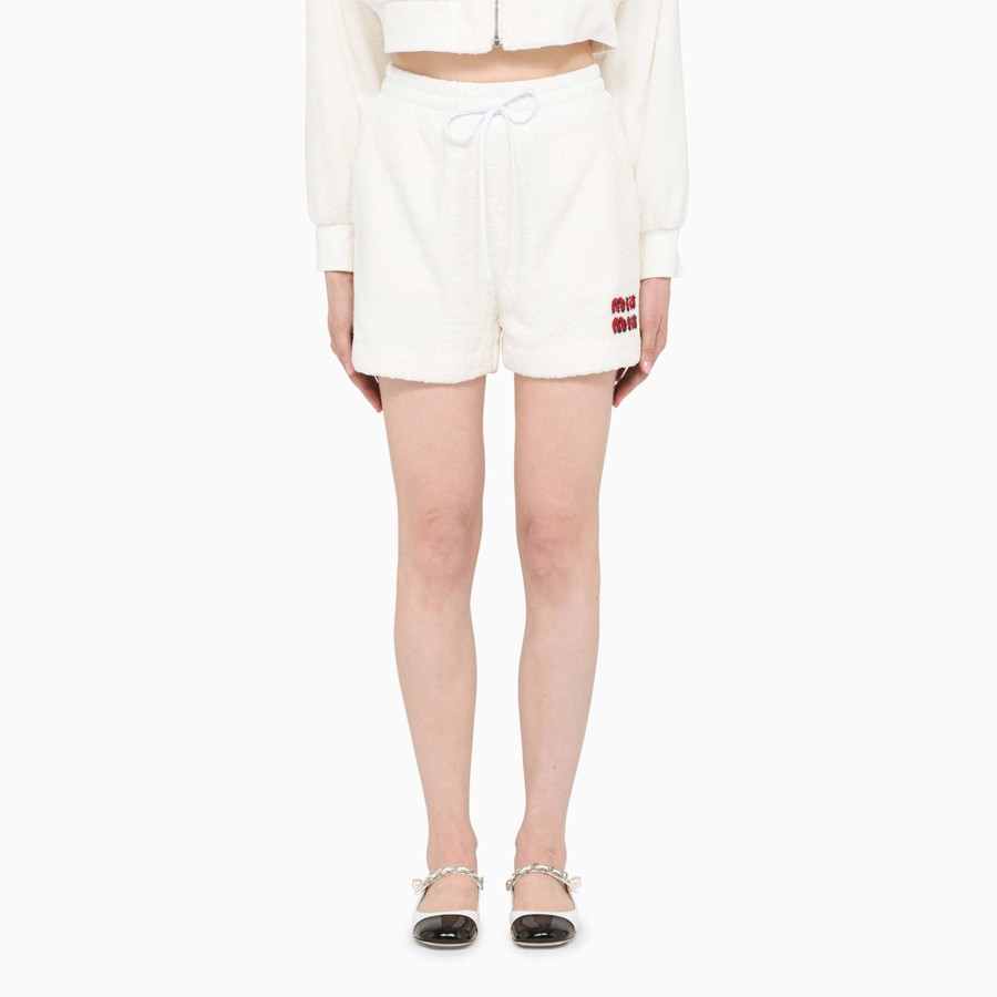 White terry shorts womens Clearance