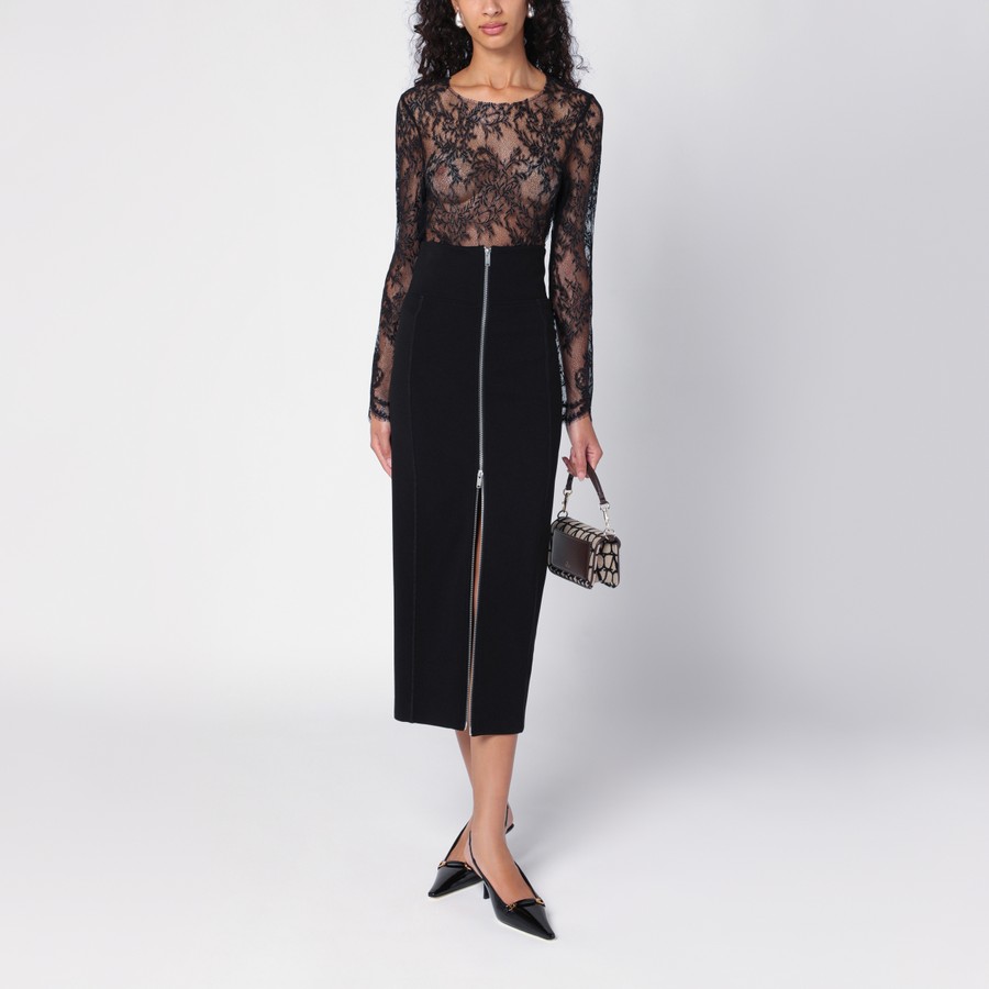 Erika Cavallini Black Nicla skirt with zip | TheDoubleF
