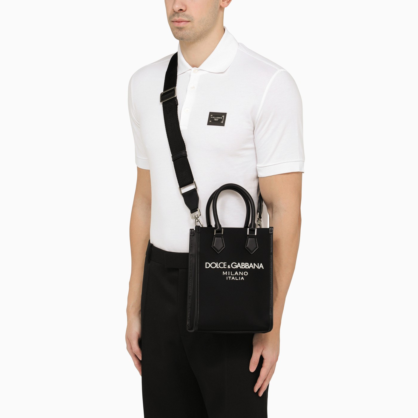 Dolce&Gabbana Small black nylon bag with logo TheDoubleF