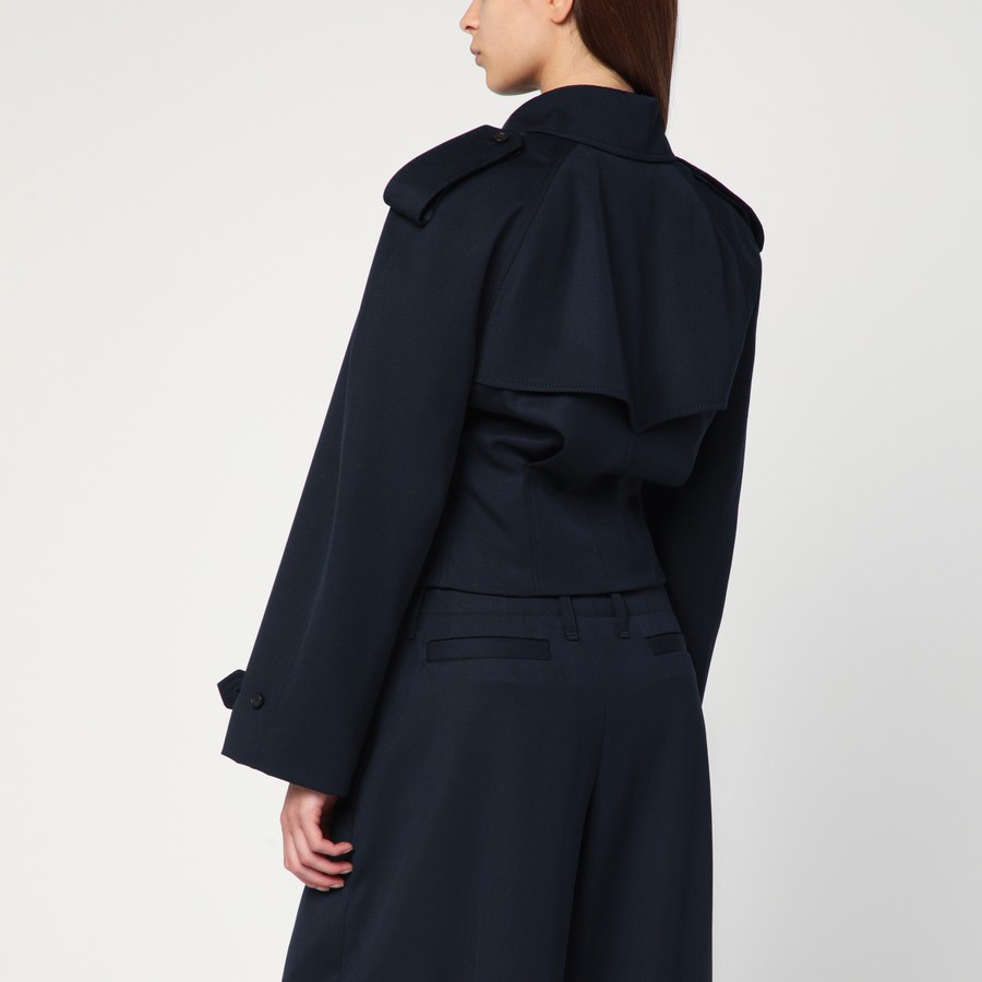 ジャケット ALEXANDER MCQUEEN SHORT DOUBLE-BREASTED NAVY BLUE JACKET Alexander McQueen Short double-breasted navy blue jacket