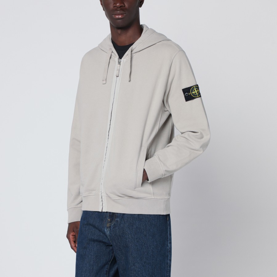 Stone Island Pearl grey zip sweatshirt | TheDoubleF
