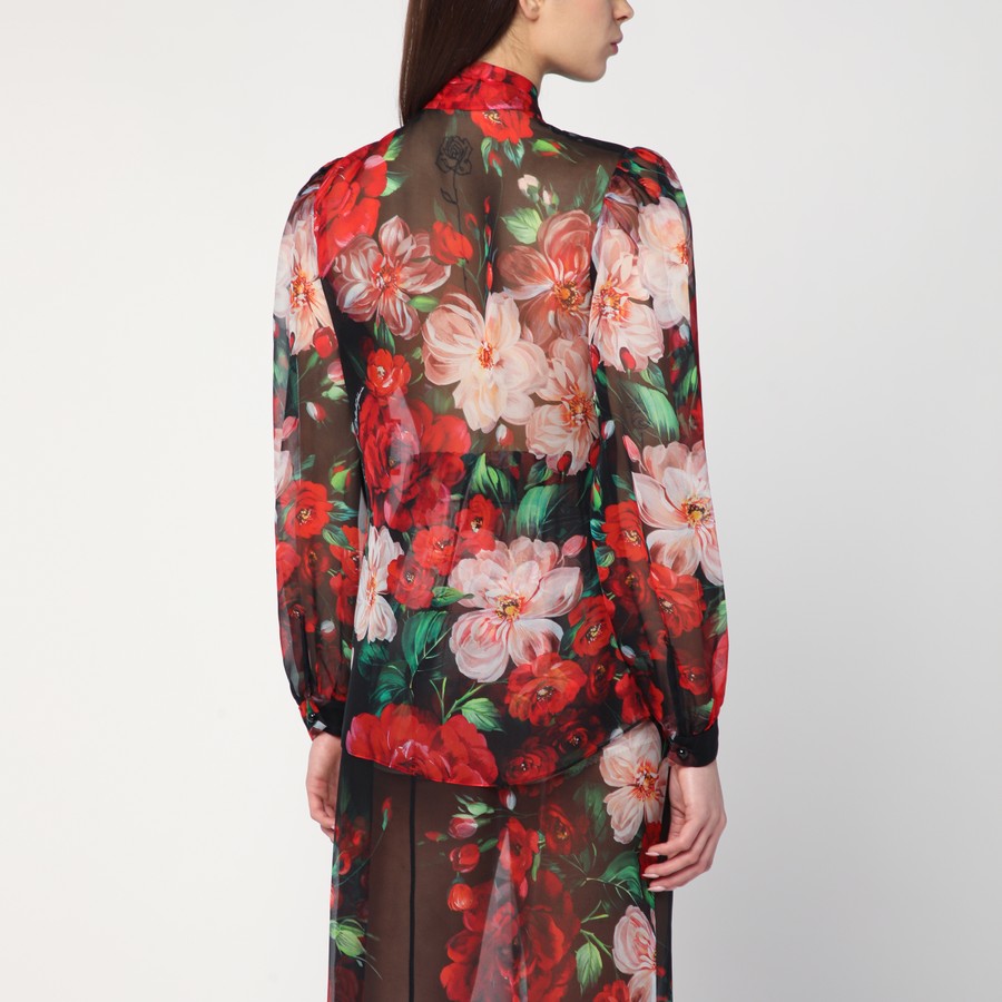 Dolce&Gabbana Shirt with bow in chiffon with Floral print