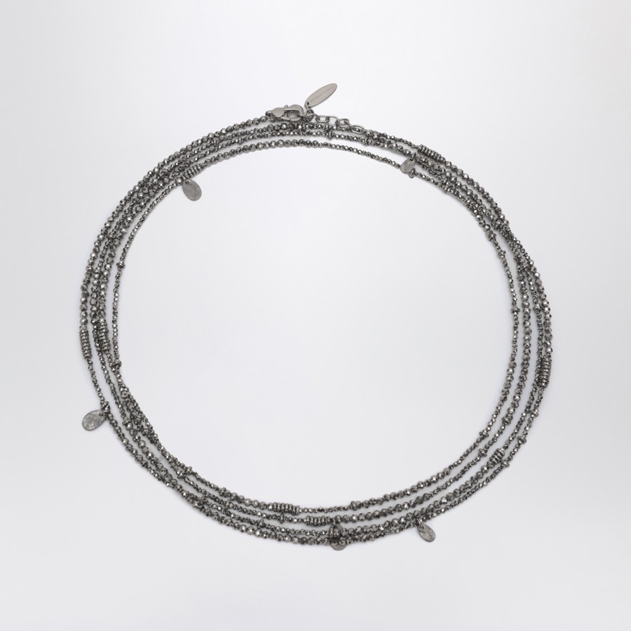 アクセサリーその他 BRUNELLO CUCINELLI Woman Jewel Silver MBOW9LE81 CQU35 Brunello Cucinelli Hematite and Sterling Silver Bracelet