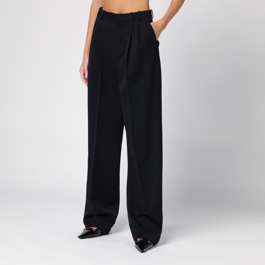 パンツ SAINT LAURENT WIDE LEG WOOL TWILL TROUSERS SAINT LAURENT High-Rise Wool Wide-Leg Pants | endource