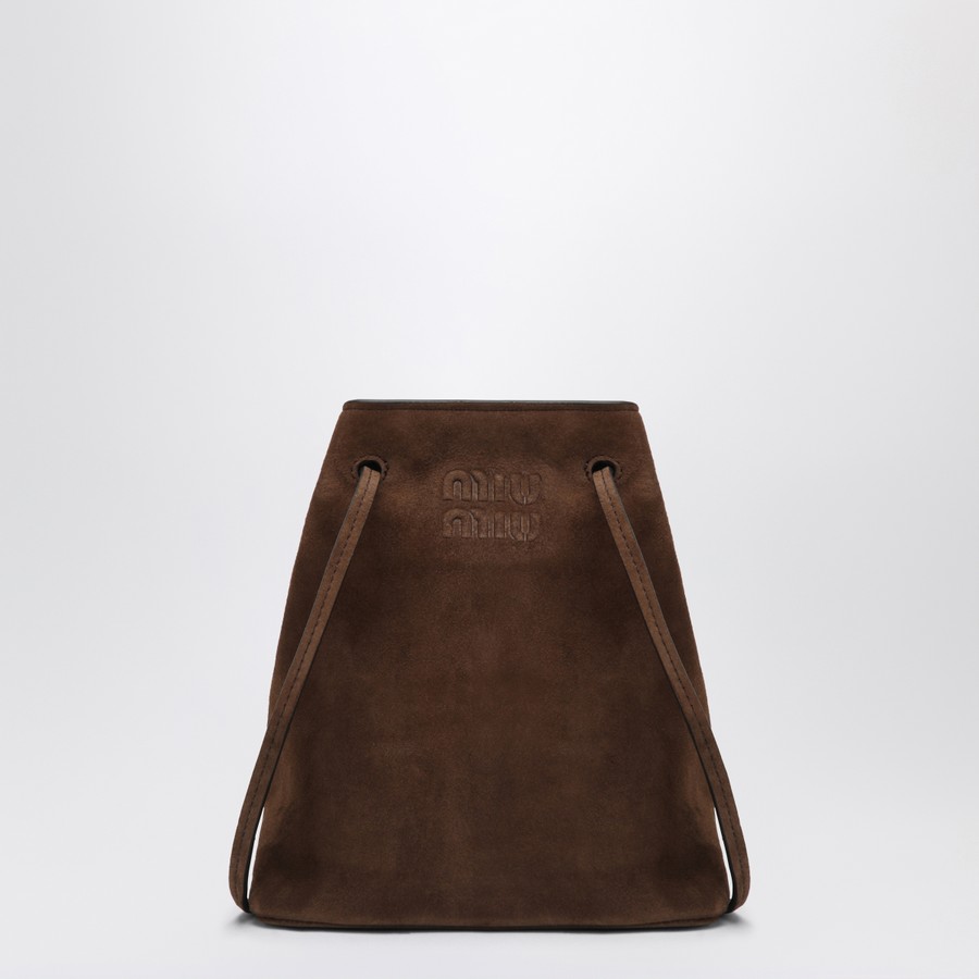 Miu Miu Suede leather pouch in cocoa color | TheDoubleF