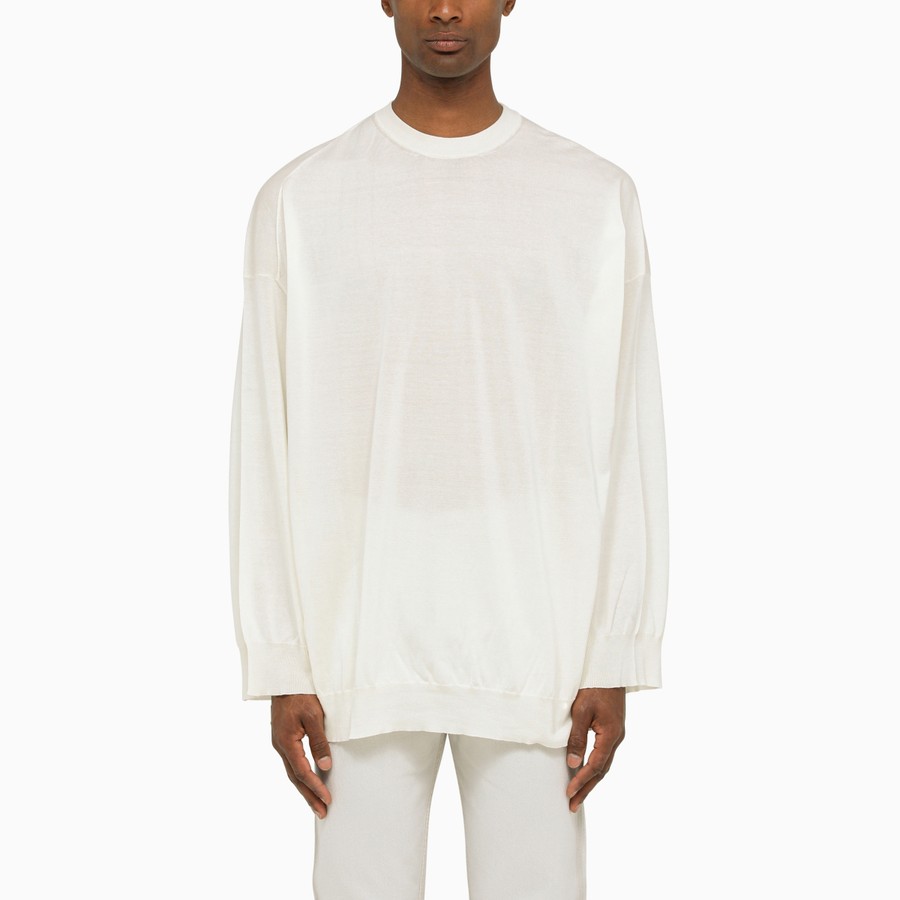 Hed Mayner Wide crew-neck sweater white | TheDoubleF