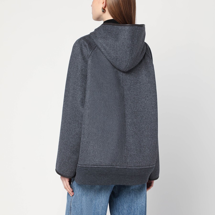 ジャケット BOTTEGA VENETA Dark grey wool jacket (834986V4CB0 1307) Bottega Veneta Grey wool hooded jacket | TheDoubleF