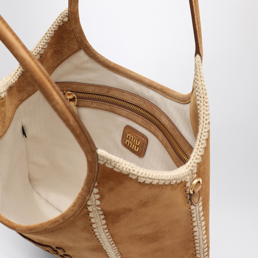 ショルダーバッグ・ポシェット Miu Miu Ivy Suede And Crochet Shoulder Bag Miu Miu Ivy bag in suede and crochet | TheDoubleF