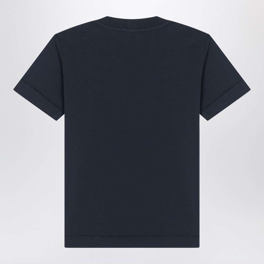 Tシャツ・カットソー STONE NAVY BLUE COTTON T-SHIRT WITH LOGO PATCH Stone Island Navy blue T-shirt with logo patch | TheDoubleF