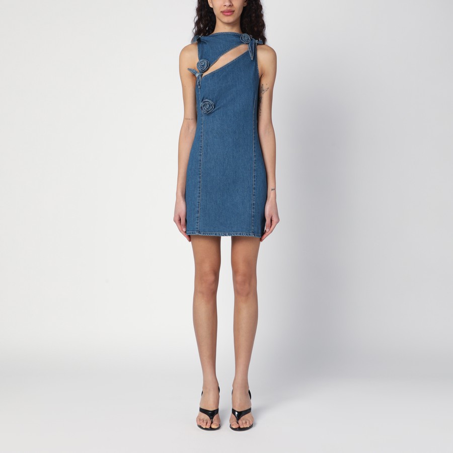ワンピース COPERNI Women Mid Skirts COPR158F2014DE BLU BLUE Floral-appliqué asymmetric midi skirt in blue - Coperni