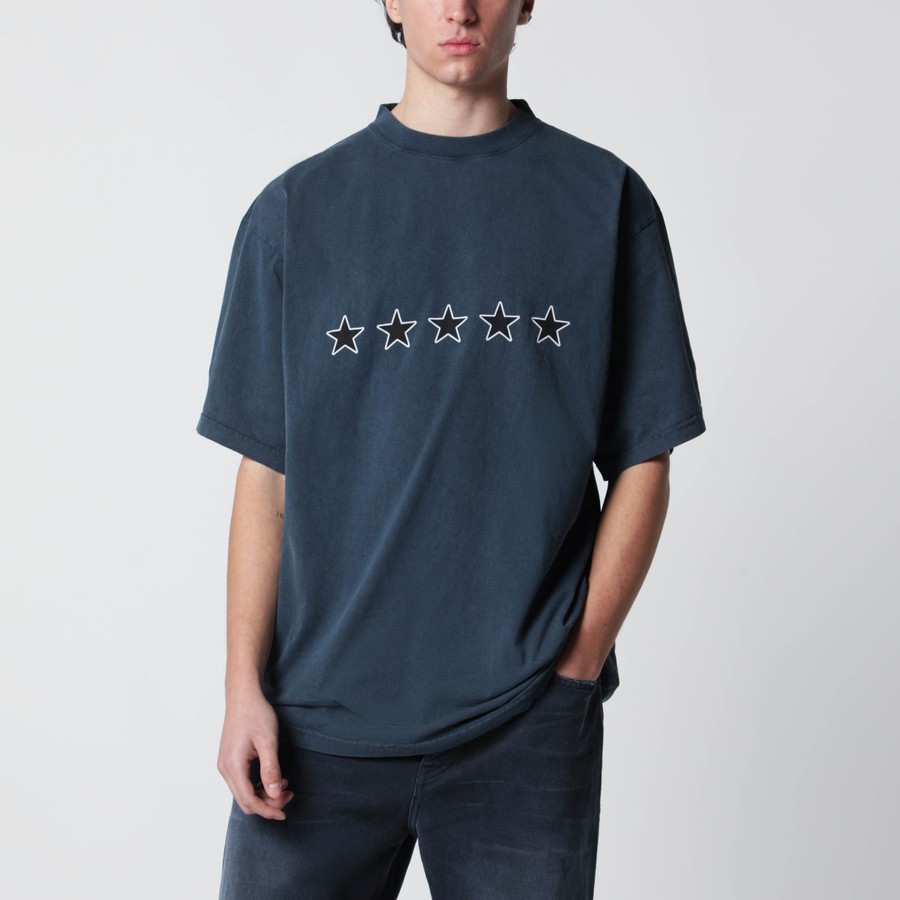 Balenciaga Washed navy blue oversized T-shirt | TheDoubleF