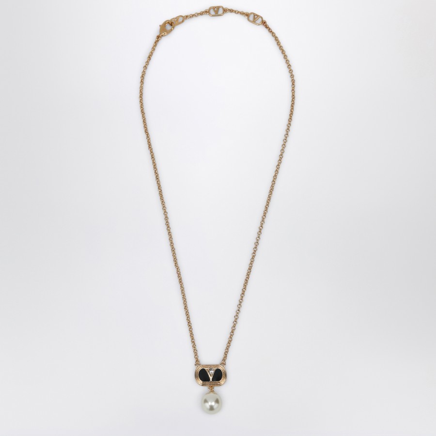 ネックレス・ペンダント VALENTINO GARAVANI OVALETTE NECKLACE WITH SWAROVSKI PEARL Valentino Garavani Ovalette necklace with Swarovski pearl