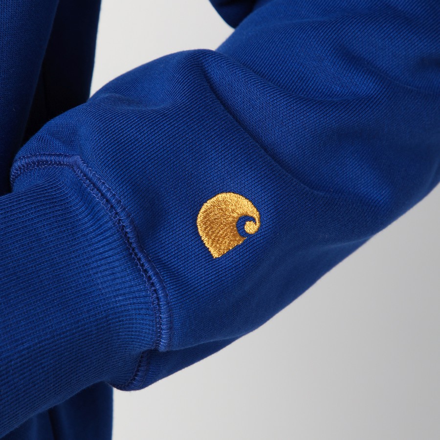 Carhartt WIP Wolfsbane/Gold Hooded Chase Sweatshirt | TheDoubleF
