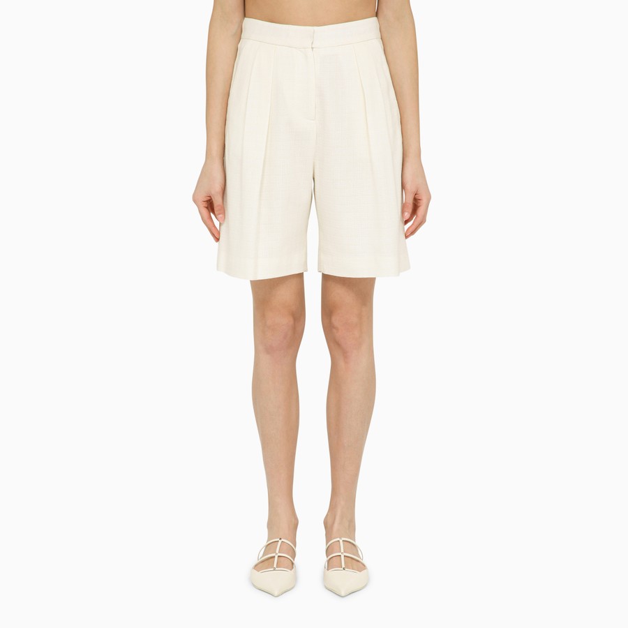 ショートパンツ Margaux Lonnberg White wool-blend Stuart bermuda shorts Margaux Lönnberg White Wool Blend Stuart Bermuda Shorts