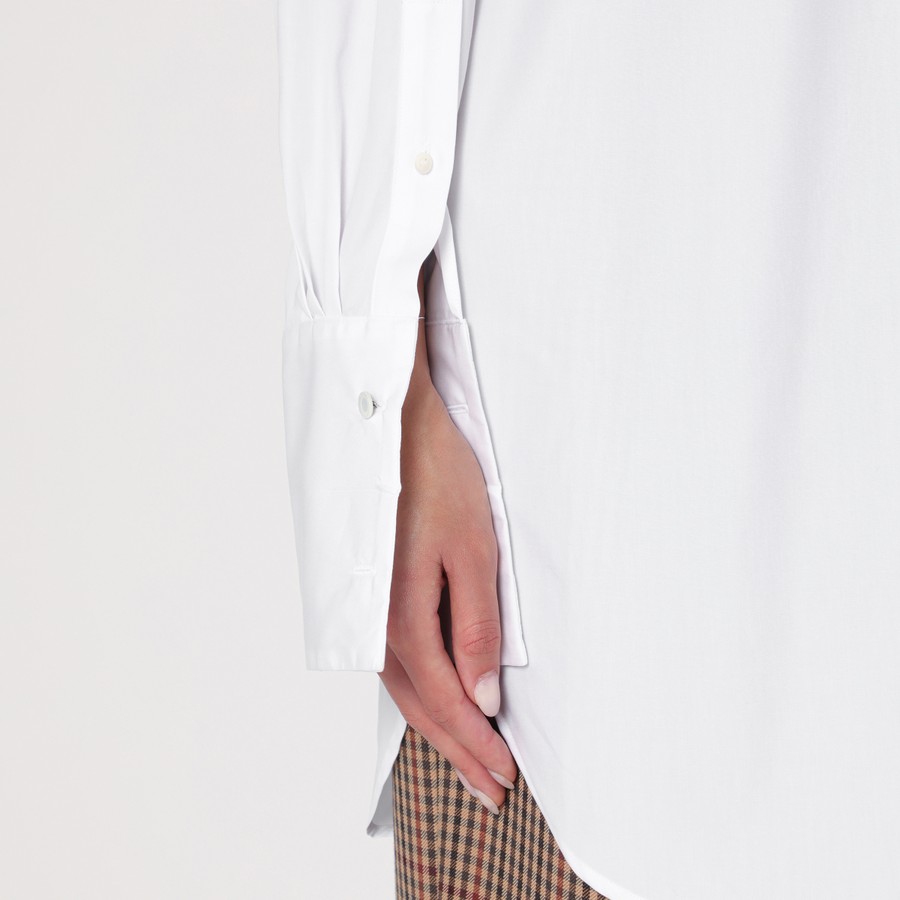 Dries Van Noten White popeline turtleneck shirt | TheDoubleF