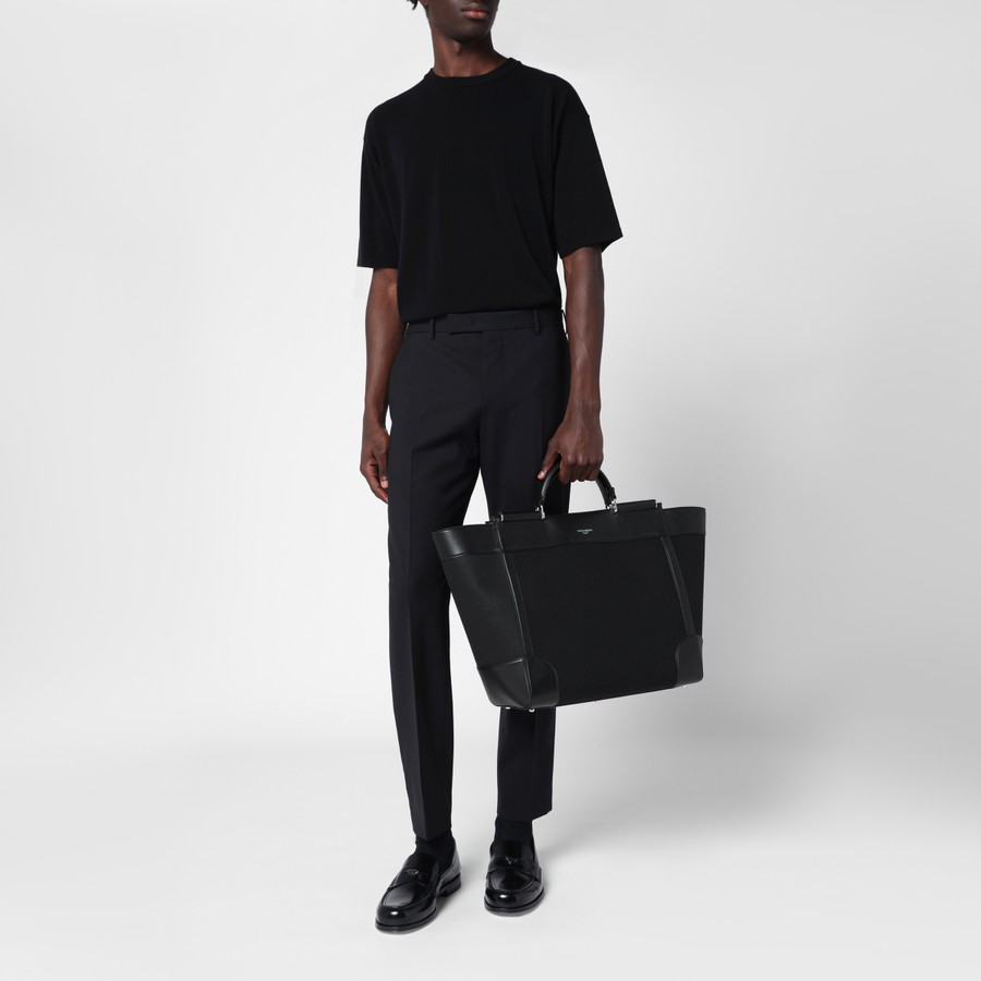 トートバッグ Dolce&Gabbana Black Fabric And Leather Tote Bag Dolce&Gabbana Black fabric and leather tote bag | TheDoubleF
