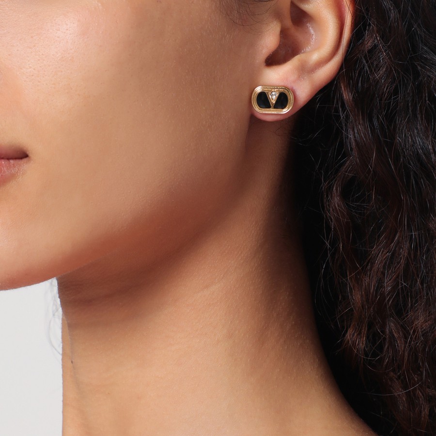 ピアス VALENTINO GARAVANI OVAL EARRINGS WITH CRYSTALS Valentino Garavani Oval Metal Earrings with Swarovski