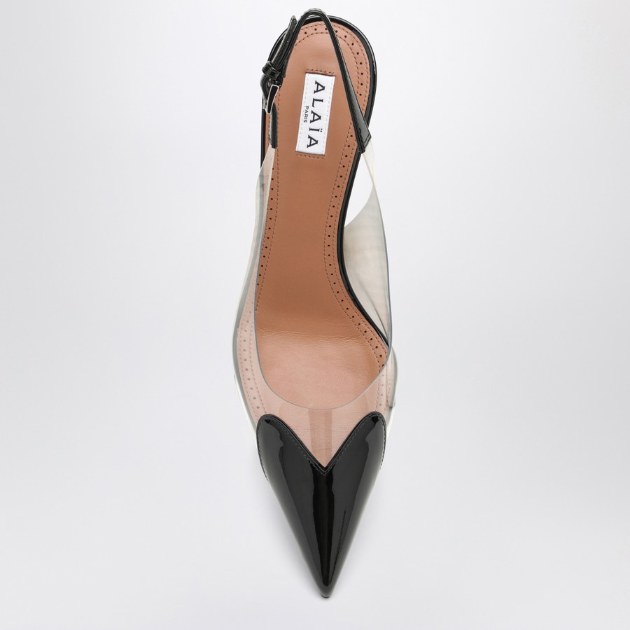 Alaïa Le Coeur black patent leather slingback | TheDoubleF