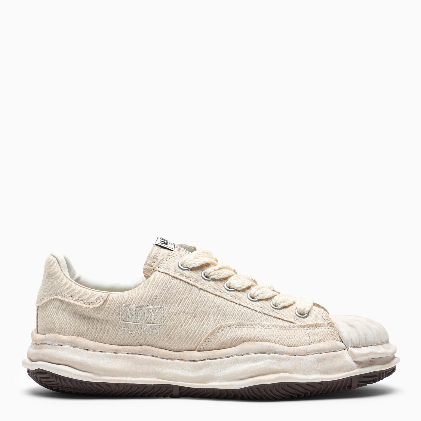 Maison MIHARA YASUHIRO Beige canvas Blakey low-top sneakers | TheDoubleF