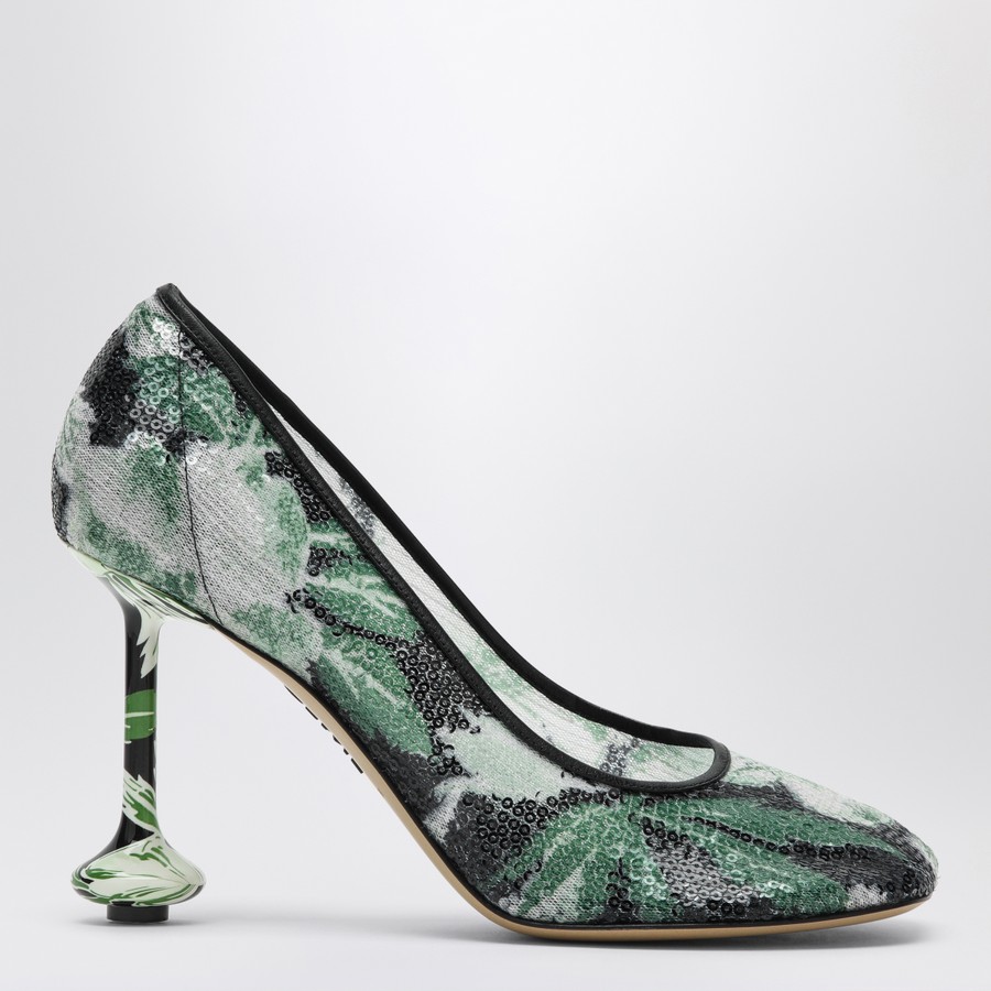 パンプス LOEWE DECOLLETE TOY WITH SEQUINS AND FLORAL PATTERN Loewe Decollete Toy with sequins and floral pattern | TheDoubleF