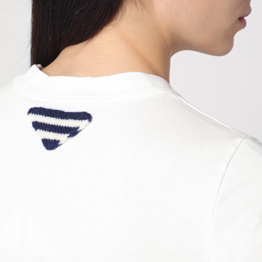 Tシャツ・カットソー PRADA WHITE T-SHIRT WITH LOGO PRINT Prada Logo-Print Cropped T-Shirt in White | Lyst
