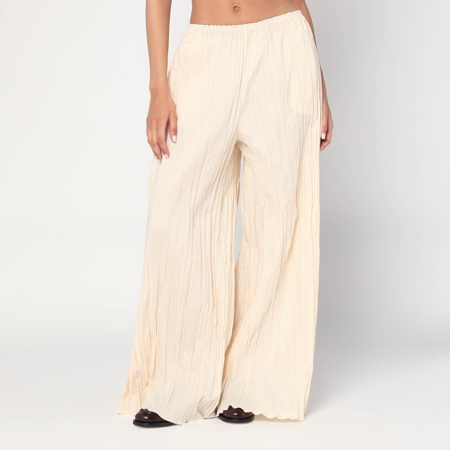ボトムスその他 MKDT Studio Pinola-atelier pleated fabric ivory trousers MKDT Studio Pinola-atelier pleated fabric ivory trousers