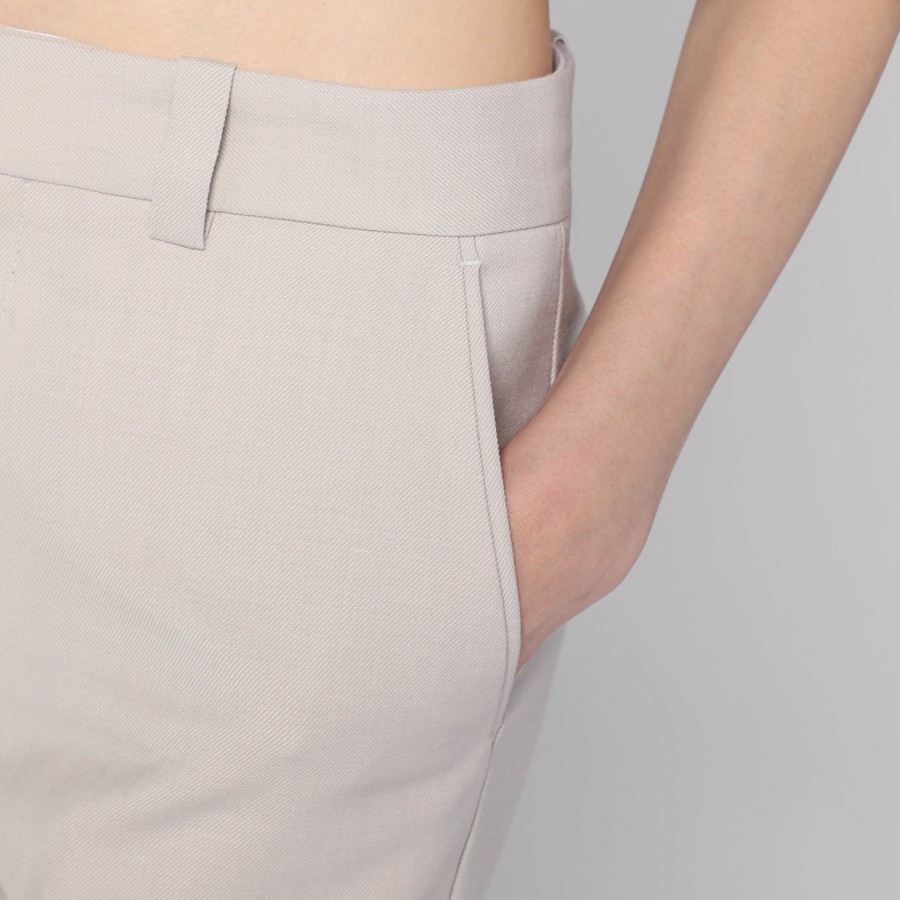 パンツ VICTORIA BECKHAM PUMICE-COLOURED TROUSERS IN WOOL BLEND Victoria Beckham Pumice-coloured trousers in wool blend