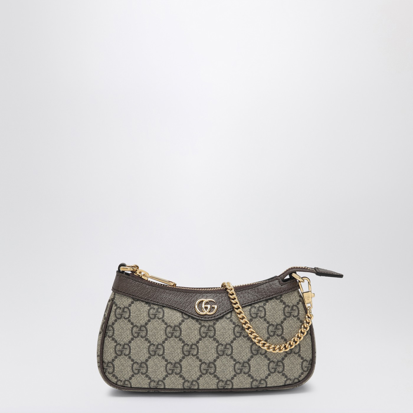 GUCCI Ophidia mini bag in beige and ebony GG Supreme fabric
