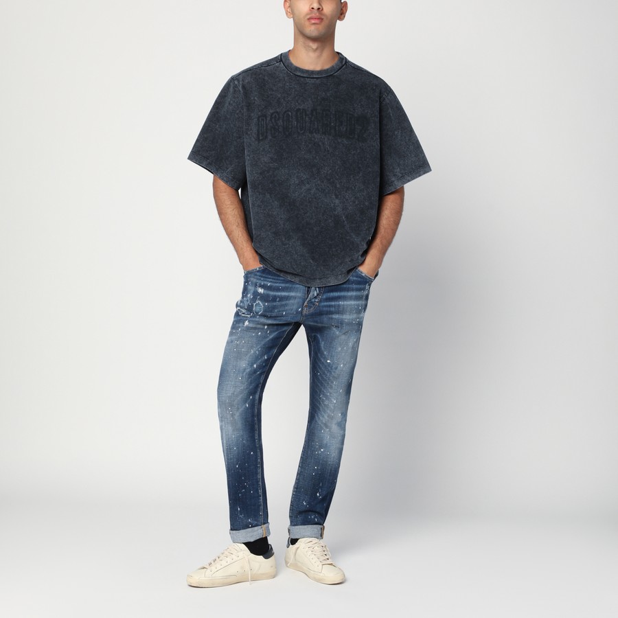 Tシャツ・カットソー DSQUARED2 WASHED GREY T-SHIRT WITH LOGO Dsquared2 Washed grey T-shirt with logo | TheDoubleF