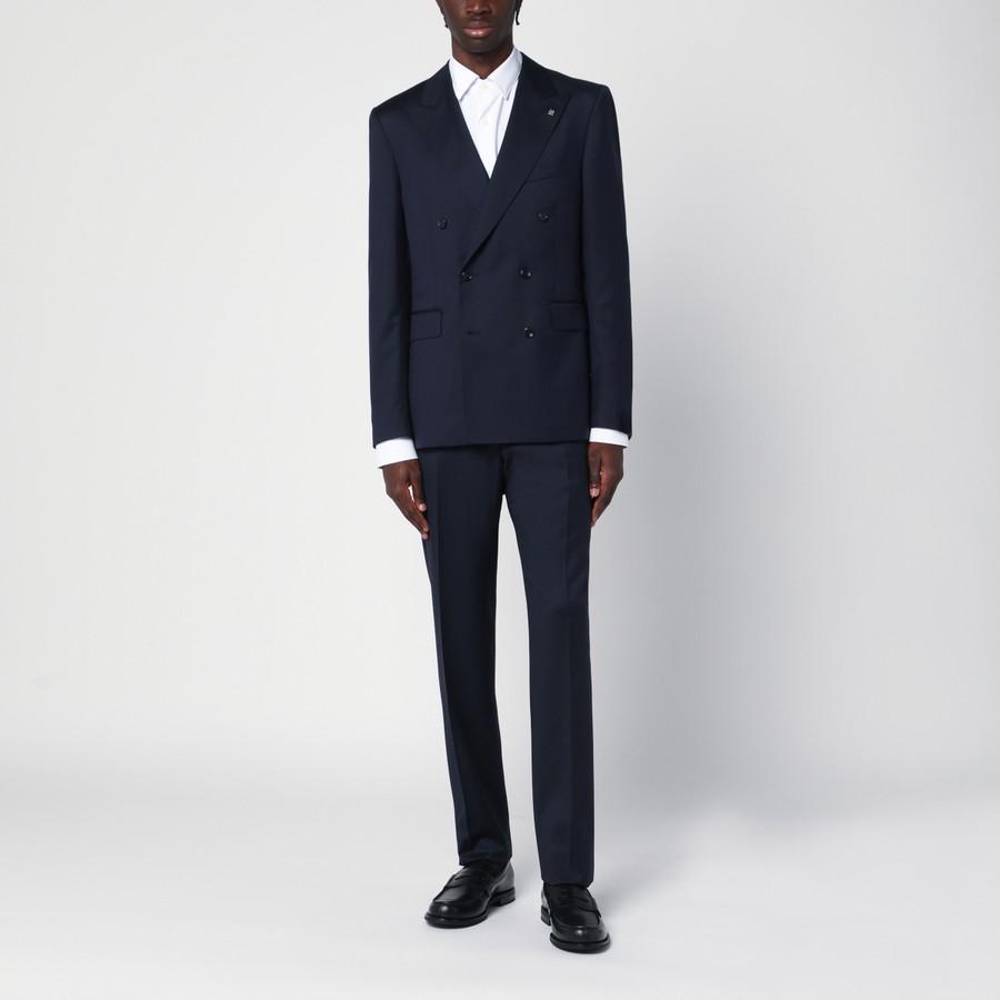Tagliatore Abito doppiopetto blu navy in lana TheDoubleF