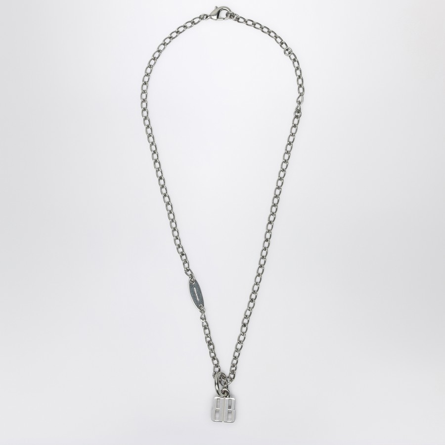 関税込【BALENCIAGA】真鍮のナノネックレス Silver Balenciaga Nano necklace in silver brass | TheDoubleF