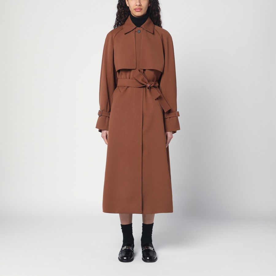ジャケット Max Mara Atelier Brown rainproof gabardine trench coat Max Mara Atelier Brown rainproof gabardine trench coat