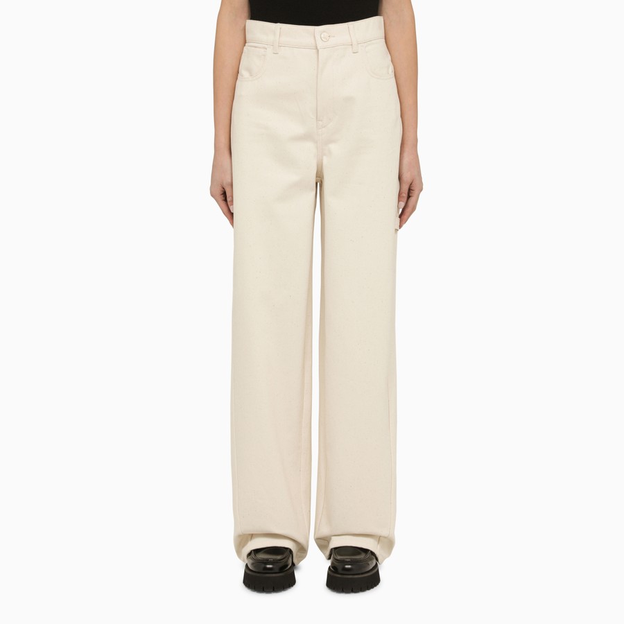 パンツ MAX MARA IVORY COTTON WIDE TROUSERS Max Mara Ivory cotton wide trousers | TheDoubleF