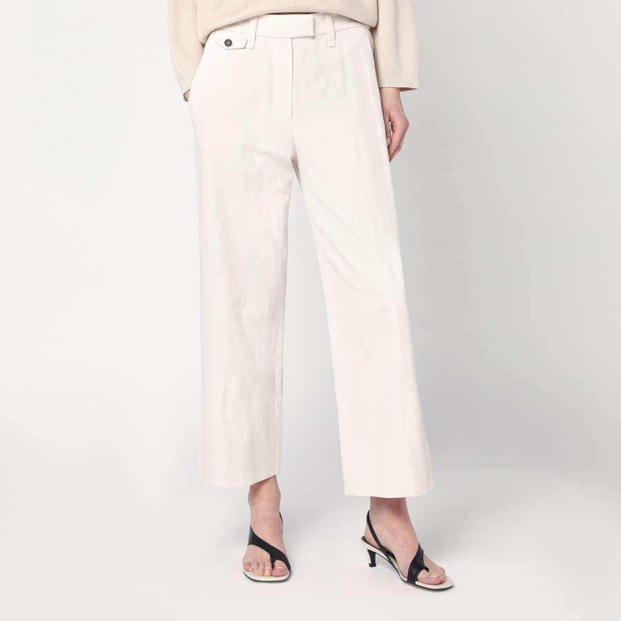 ボトムスその他 Brunello Cucinelli Ivory trousers in cotton and linen Brunello Cucinelli Ivory trousers in cotton and linen