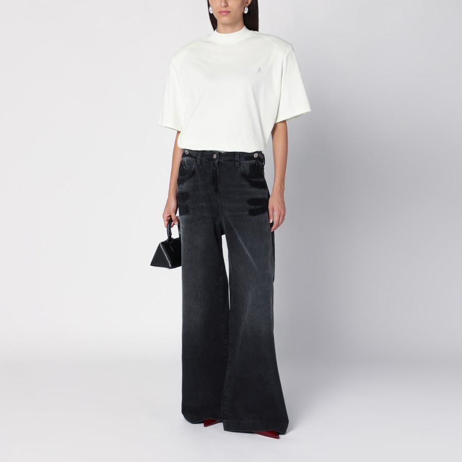 The Attico Wide black washed denim jeans | TheDoubleF