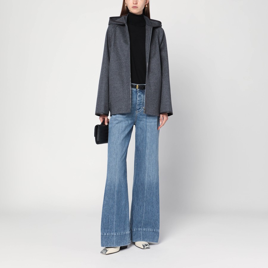 ジャケット BOTTEGA VENETA Dark grey wool jacket (834986V4CB0 1307) Bottega Veneta Grey wool hooded jacket | TheDoubleF