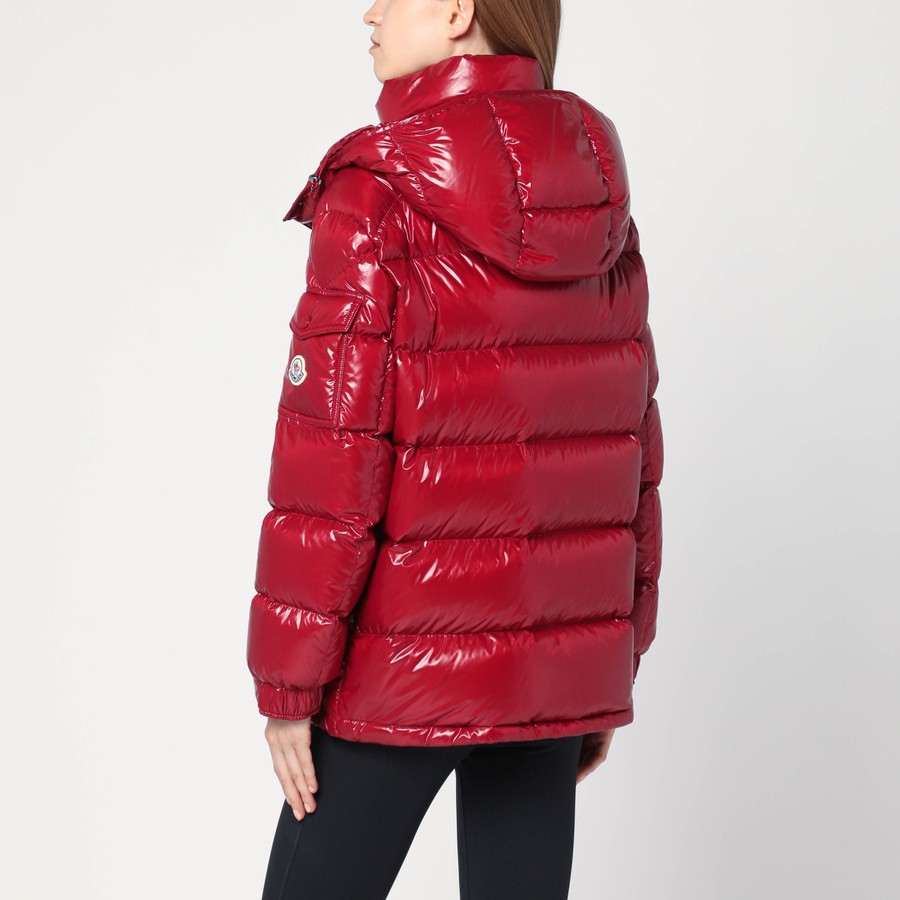 Moncler Ruby red down jacket in lacquered nylon | TheDoubleF