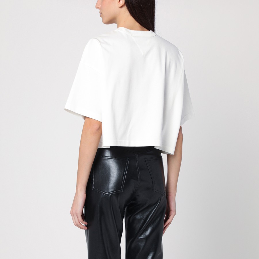 Tシャツ・カットソー BOTTEGA VENETA Women Tops 817573 V4XI09071 White Bottega Veneta Cotton T-Shirt 817573.V4XI0-9071 CHALK | IlDuomo