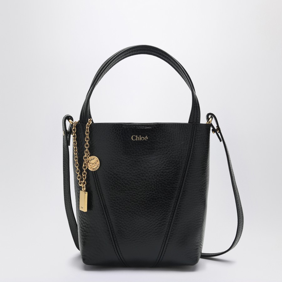 Chloé Small Spin black leather tote bag | TheDoubleF
