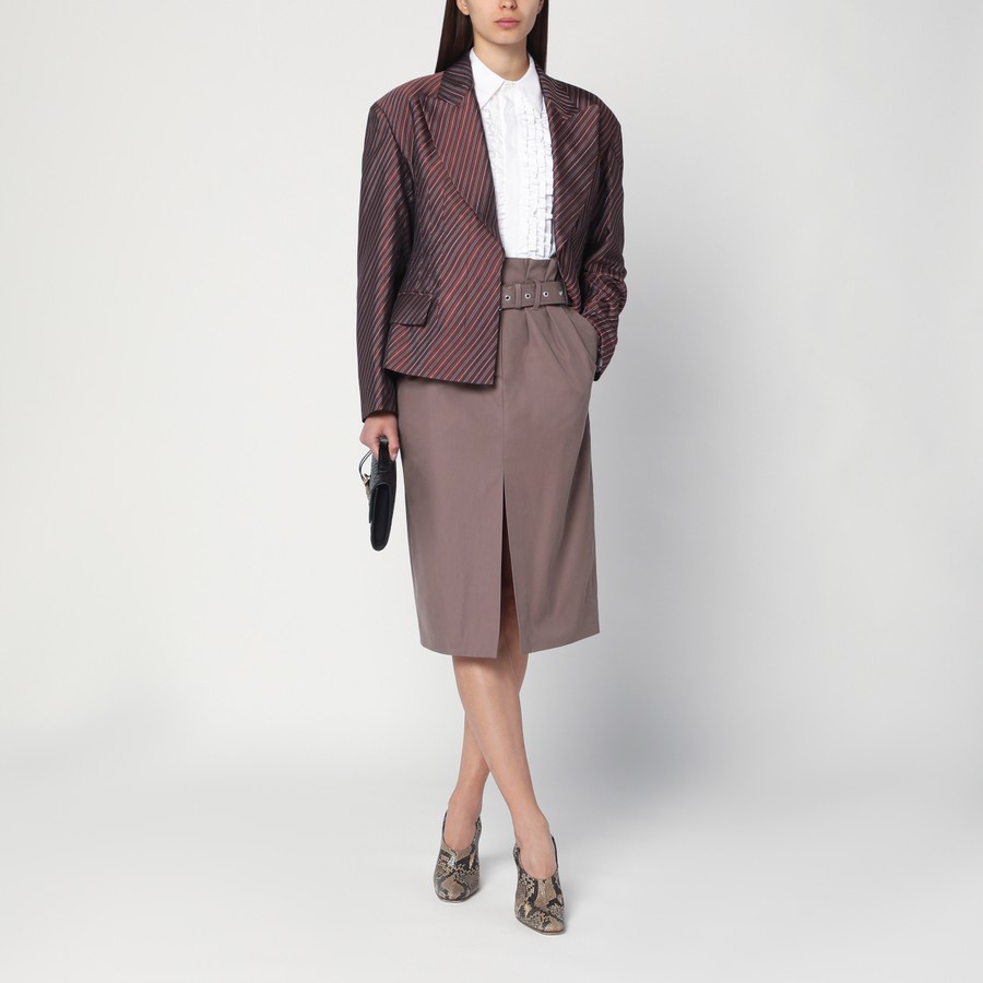 ジャケット Dries Van Noten Burgundy striped jacket with padded balls Dries Van Noten Burgundy striped jacket with padded balls