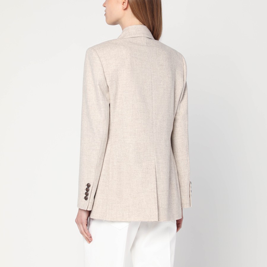 ジャケット Brunello Cucinelli Beige double-breasted jacket in wool and Brunello Cucinelli Beige double-breasted jacket in wool and