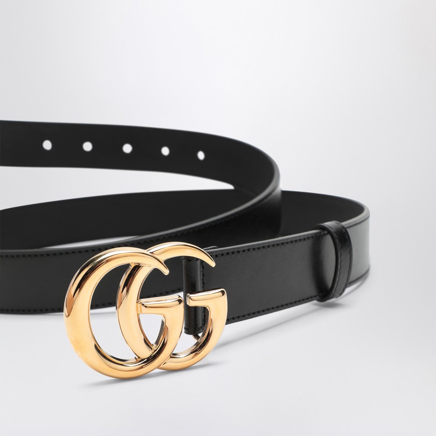 GUCCI Cintura nera con fibbia Doppia GG | TheDoubleF