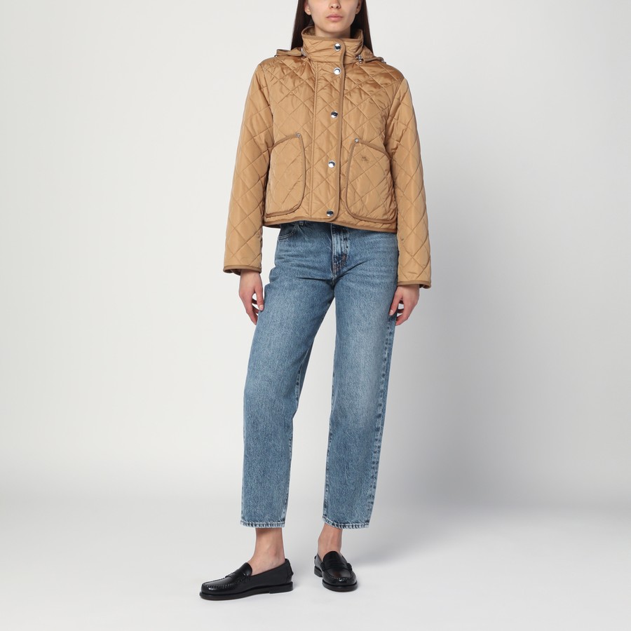 ジャケット BURBERRY CROPPED BEIGE QUILTED NYLON JACKET Burberry Cropped beige quilted nylon jacket | TheDoubleF