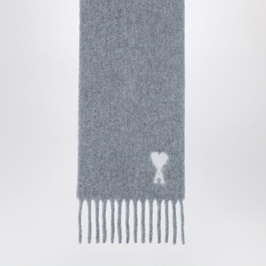 Ami Paris Grey Ami de Coeur scarf | TheDoubleF