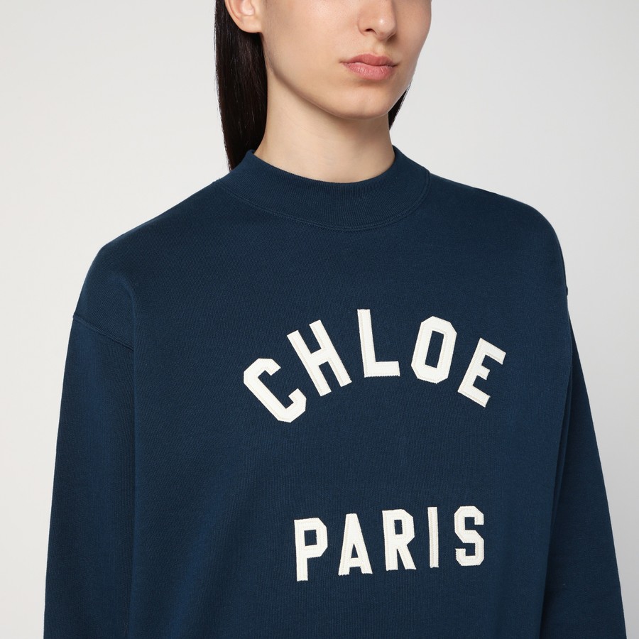 その他 Chloe FW25 Sweatshirts (CH24AJH12192 4C6) Chloé Blue Cotton Sweatshirt | italist